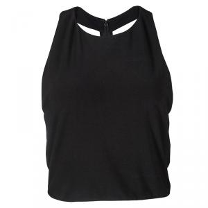 Alice + Olivia AIR Black Sleeveless T Back Crop Top M