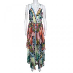 Alice + Olivia Multicolor Lola Lady Printed Orly Handkerchief Dress L