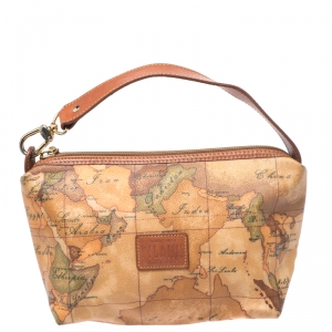 Alviero Martini 1A Classe Tan Geo Print Coated Canvas Bag