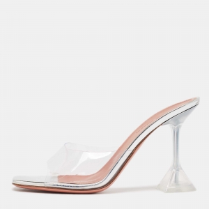 Amina Muaddi Transparent PVC Lupita Slides Size 36  