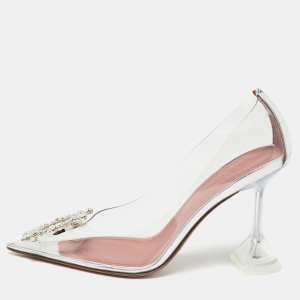Pre Owned Amina Muaddi Transparent PVC Begum Pumps Size 36