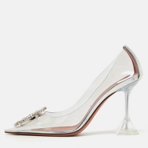Amina Muaddi Transparent PVC Begum Pumps Size 37