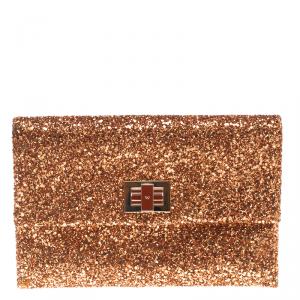 Anya Hindmarch Bronze Glitter Valorie Clutch