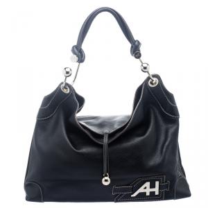 Anya Hindmarch Black Leather Elrod Hobo