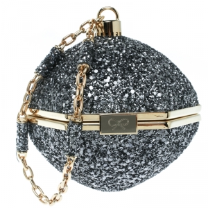 Anya Hindmarch Grey Glitter Casper Clutch 