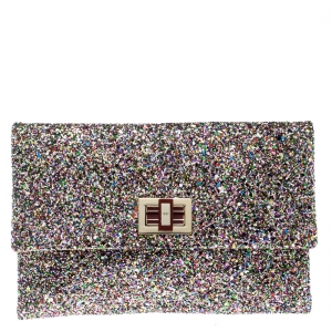 Pre Owned Anya Hindmarch Multicolor Glitter Valorie Clutch