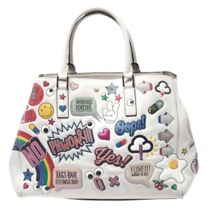Pre Owned Anya Hindmarch Multicolor Embossed Sticker Leather Small Ebury Tote
