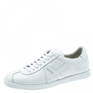 Pre Owned Aquazzura White leather The A Lace Up Sneakers Size 40