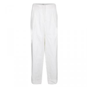 Armani Collezioni White Linen Wide Leg Pants L