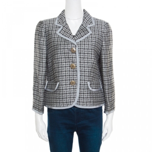 مملوكة مسبقًا جاكيت بليزر أرماني كوليزيوني نمط جاكار كاروهات بثلاث أزرار L