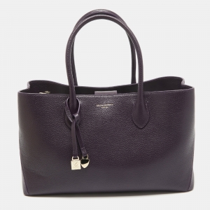 Aspinal Of London Purple Pebbled Leather London Tote