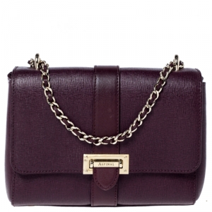 Aspinal Of London Burgundy Leather Small Lottie Shoulder Bag