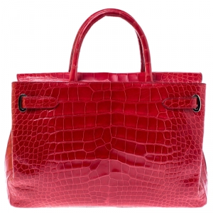 Asprey Red Alligator Leather Darcy Tote