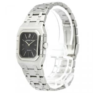 Audemars Piguet Black Stainless Steel Royal Oak Quartz Women's Wristwatch 25MM