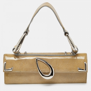 Baldinini Olive Green Patent Leather Flap Shoulder Bag