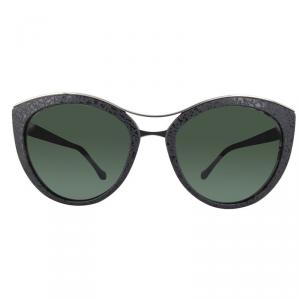 Pre Owned Balenciaga Shiny Black/Green BA0033 Cat Eye Sunglasses