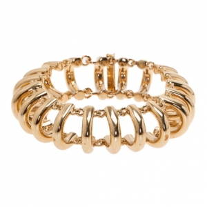 Pre Owned Balenciaga Gold-Tone Chain Track Bracelet 18CM