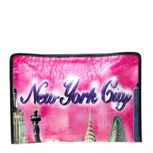 Pre Owned Balenciaga Multicoclor Leather Bazar NYC City Arena Clutch