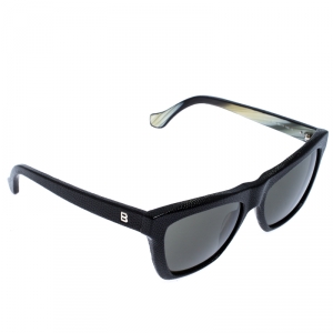 Pre Owned Balenciaga Black Caviar Embossed BA 57 Wayferer Sunglasses