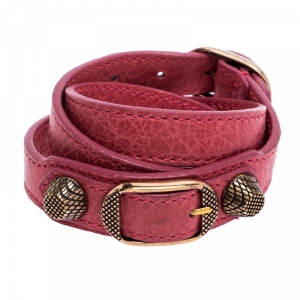 Balenciaga Arena Pink Leather Giant Triple Tour Bracelet M