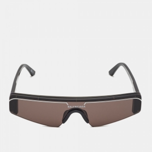 Balenciaga Black/White BB0003S Shield Sunglasses
