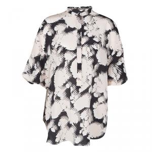 Pre Owned Balenciaga Multicolor Animal Printed Silk Oversized Blouse M