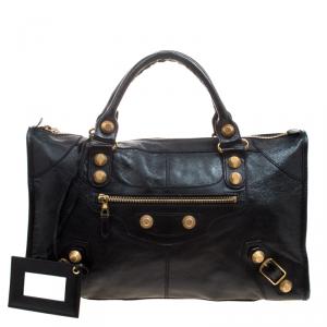 Pre Owned Balenciaga Black Leather Classic GGH Work Bag