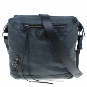 Balenciaga Grey Leather Day Messenger Bag