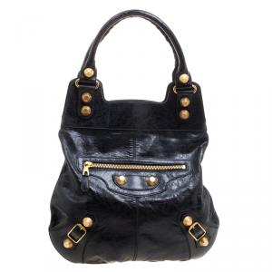Pre Owned Balenciaga Anthracite Leather Giant 21 Hardware Slim Hobo