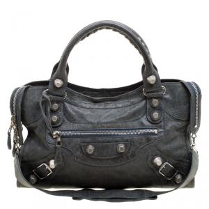 Pre Owned Balenciaga Sage Green Leather Classic City GSH Tote