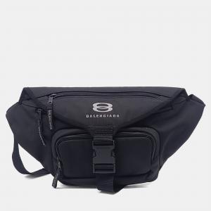 Pre Owned حقيبة خصر بالنسياغا يونيتي نايلون أسود