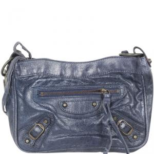 Pre Owned Balenciaga Navy Blue Mini City Clutch Bag 