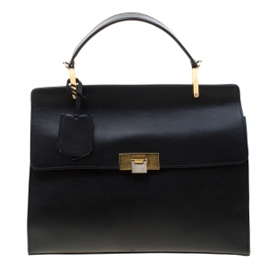 Pre Owned Balenciaga Black Leather Le Dix Cartable Top Handle Bag