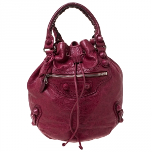 Balenciaga Sang Leather GCH Pompon Hobo