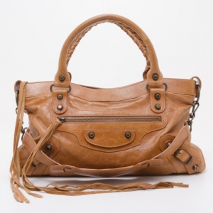 Pre Owned Balenciaga Tan First Handbag 
