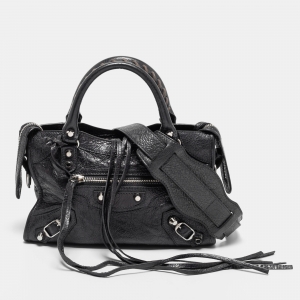 Pre Owned Balenciaga Grey Leather Mini Classic City Bag