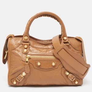 Pre Owned Balenciaga Brown Leather Mini Classic City Bag