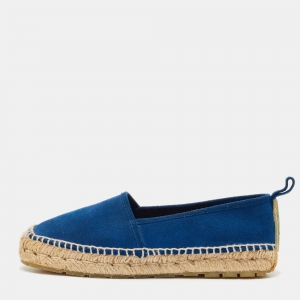 Balenciaga Blue Suede Espadrille Flats Size 40