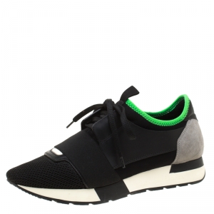 Pre Owned حذاء رياضي بالنسياغا ريس رانرز جلد وسويدي متعدد الألوان مقاس 39