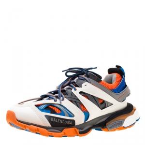 Pre Owned Balenciaga Multicolor Leather/Mesh Track Lace Up Sneakers Size 41