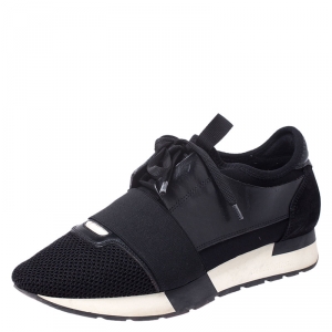 مملوكة مسبقًا حذاء رياضي ب‍‍النسياغا ريس رانر نيوبرن  وجلد وشبك أسود مقاس 38