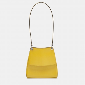Bally Yellow Leather Flap Shoulder Bag