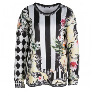 Pre Owned Balmain Muticolor Floral Printed Oversized Sweatshirt M