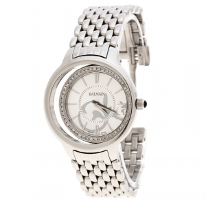 Balmain Silver Stainless Steel Diamonds Eclipse 3291 Women's Wristwatch 34 mm