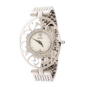 Balmain Mother of Pearl Stainless Steel Diamonds 3075 Women's Wristwatch 32 mm
