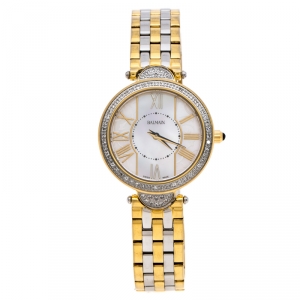 Balmain Mother of Pearl Two-Tone Stainless Steel Diamonds Haute Elegance 8076 Women's Wristwatch 27 mm
