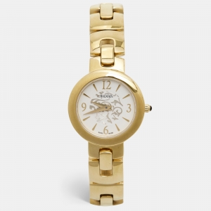 Balmain Silver Gold Plated Stainless Steel Balmya B4810.33.14 Women's Wristwatch 27 mm