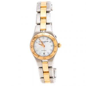 Baume & Mercier Mother of Pearl Two-Tone Stainless Steel Linea 10114 Women's Wristwatch 27 MM