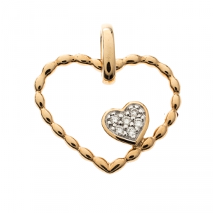 Bernhard H. Mayer Amore Twin Diamonds 18k Yellow Gold Pendant 