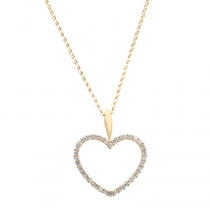 Bernhard H. Mayer Adonia Diamond 18k Yellow Gold Heart Pendant Necklace